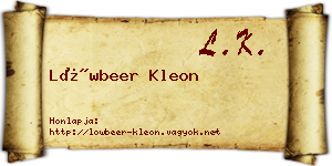 Löwbeer Kleon névjegykártya
